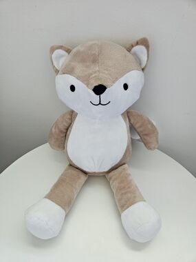 Plush Fox Stuffed Animal - Beige and White Cozy Toy